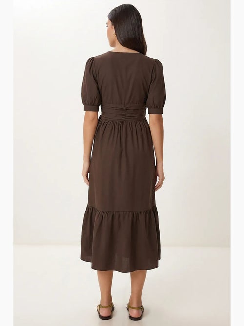 Vestido maxi de popelina de mezcla de algodón para mujer istanbul - Kiabi Vestido maxi de popelina de mezcla de algodón para mujer istanbul - Kiabi