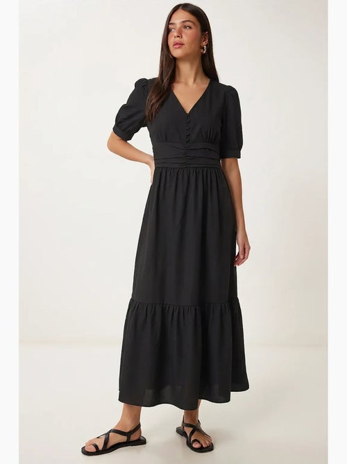 Vestido maxi de popelina de mezcla de algodón para mujer istanbul - Kiabi Vestido maxi de popelina de mezcla de algodón para mujer istanbul - Kiabi