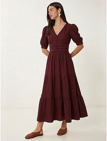 Vestido maxi de popelina de mezcla de algodón para mujer istanbul