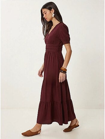 Vestido maxi de popelina de mezcla de algodón para mujer istanbul