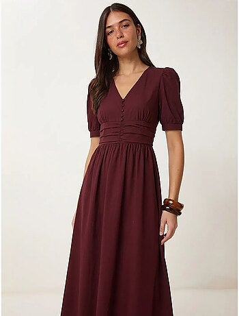 Vestido maxi de popelina de mezcla de algodón para mujer istanbul