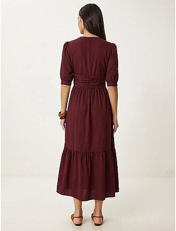 Vestido maxi de popelina de mezcla de algodón para mujer istanbul