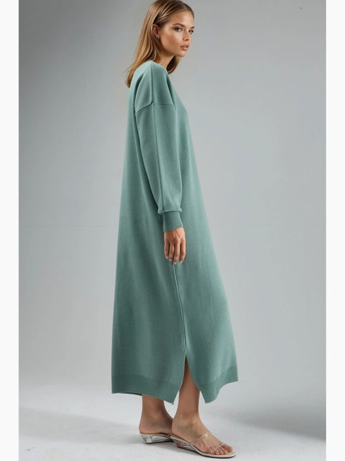 Vestido maxi de punto acanalado con cuello redondo my fashion - Kiabi