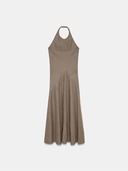 Vestido maxi de tencel con cuello halter dilvin - Kiabi Vestido maxi de tencel con cuello halter dilvin - Kiabi