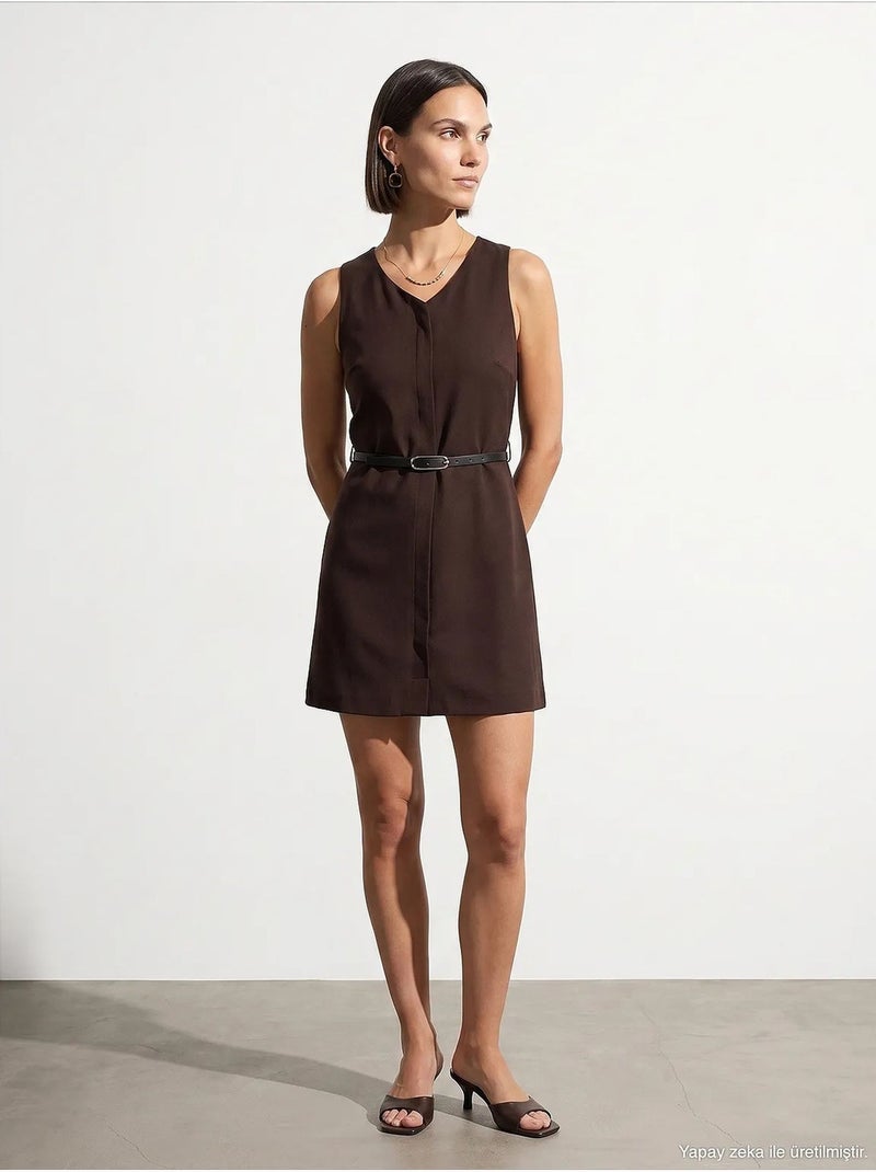 Vestido maxi de tencel dilvin Marrón chocolate - Kiabi