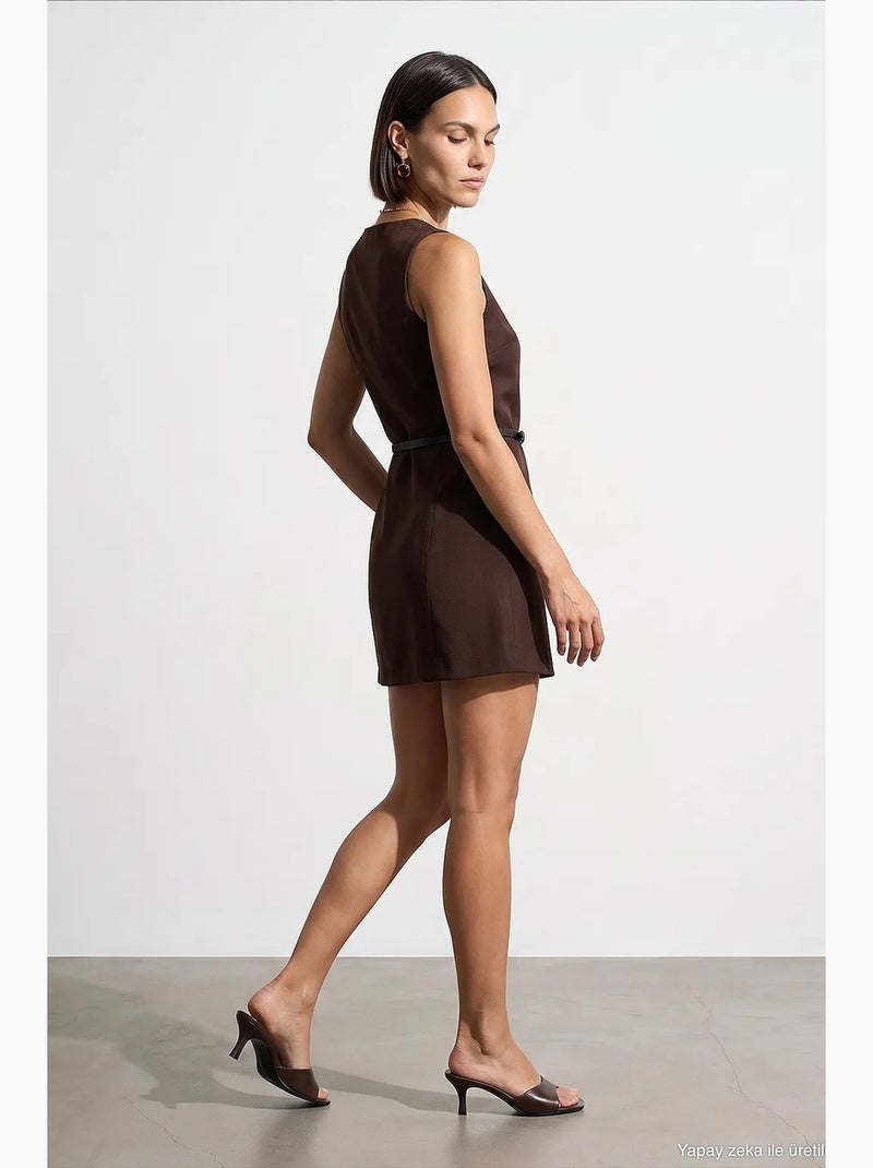 Vestido maxi de tencel dilvin Marrón chocolate - Kiabi