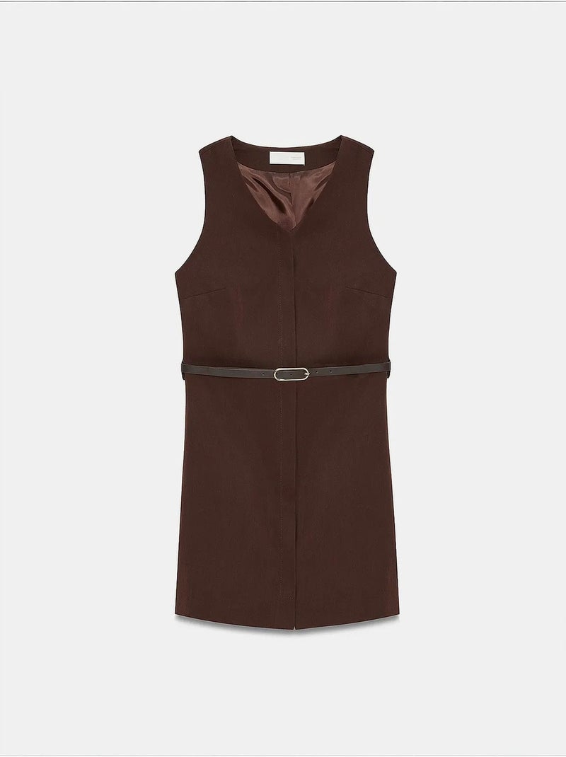 Vestido maxi de tencel dilvin Marrón chocolate - Kiabi