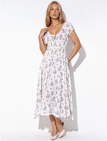 Vestido maxi de viscosa floral busem