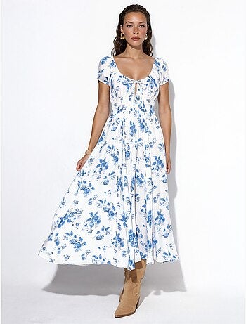 Vestido maxi de viscosa floral busem