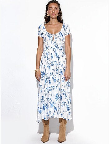 Vestido maxi de viscosa floral busem