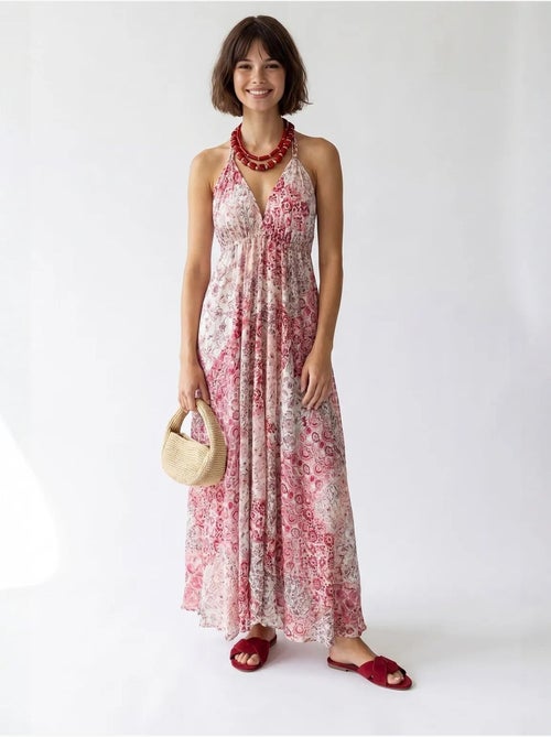 Vestido maxi halter con estampado paisley mixray - Kiabi Vestido maxi halter con estampado paisley mixray - Kiabi