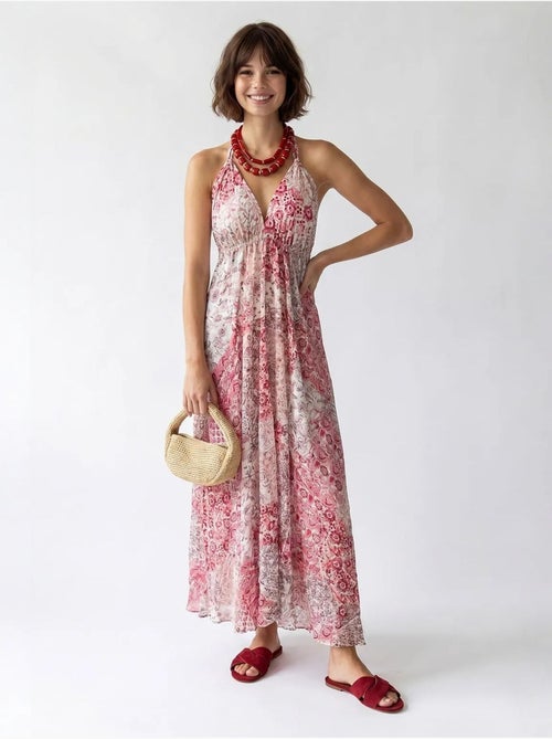 Vestido maxi halter con estampado paisley mixray - Kiabi Vestido maxi halter con estampado paisley mixray - Kiabi