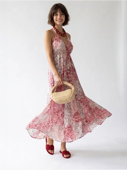 Vestido maxi halter con estampado paisley mixray - Kiabi Vestido maxi halter con estampado paisley mixray - Kiabi