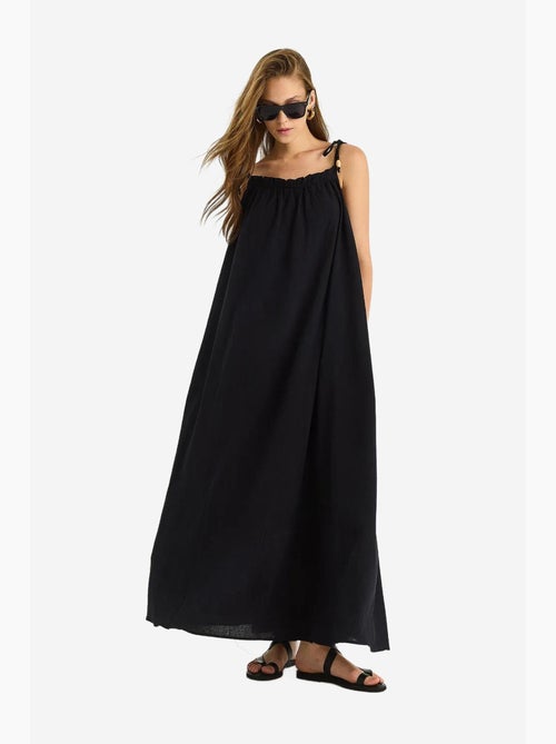 Vestido maxi midi con cuello cuadrado y detalle de volante lucci - Kiabi Vestido maxi midi con cuello cuadrado y detalle de volante lucci - Kiabi