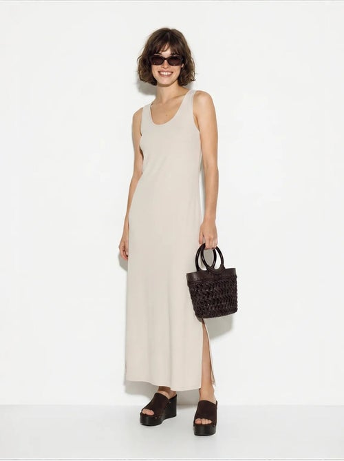 Vestido maxi recto sin mangas con abertura lucci - Kiabi