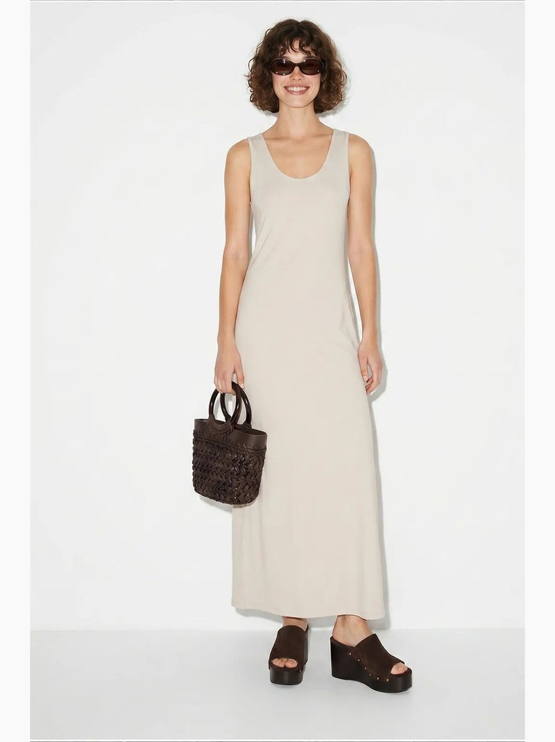 Vestido maxi recto sin mangas con abertura lucci Arena - Kiabi