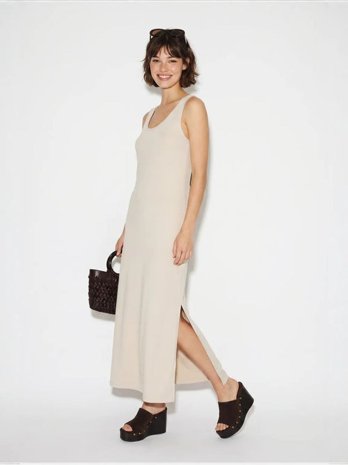 Vestido maxi recto sin mangas con abertura lucci - Kiabi