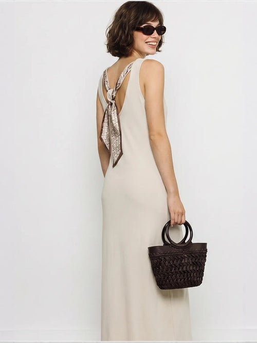 Vestido maxi recto sin mangas con abertura lucci - Kiabi