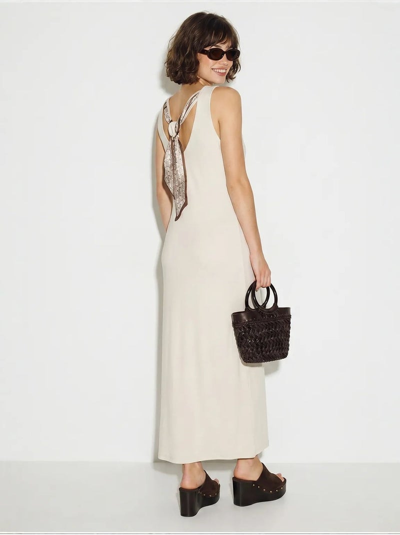 Vestido maxi recto sin mangas con abertura lucci Arena - Kiabi