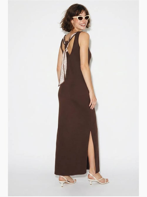 Vestido maxi recto sin mangas con abertura lucci - Kiabi