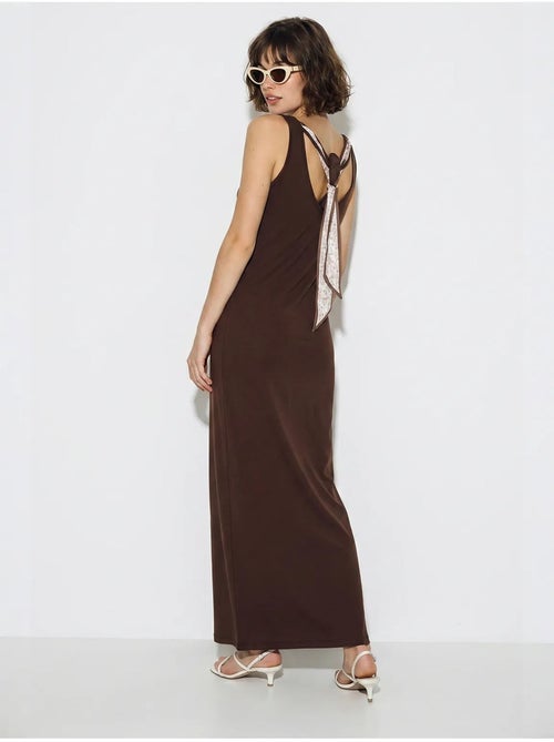 Vestido maxi recto sin mangas con abertura lucci - Kiabi