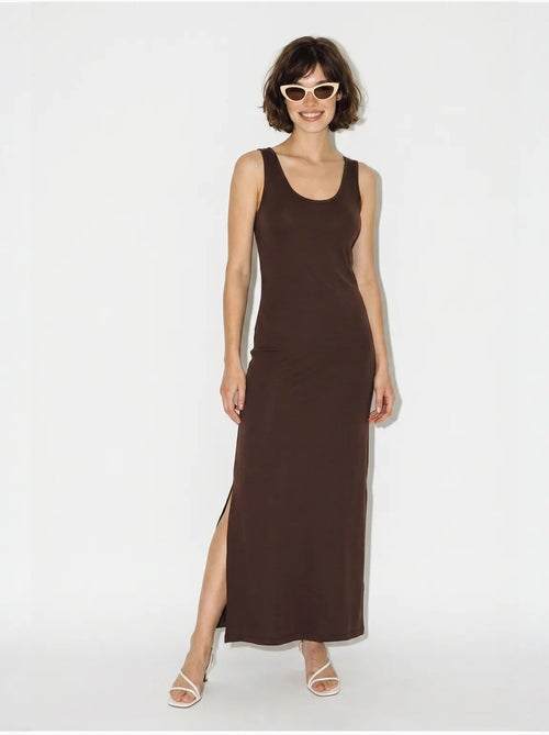 Vestido maxi recto sin mangas con abertura lucci - Kiabi