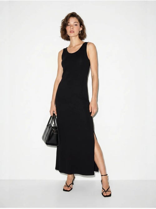 Vestido maxi recto sin mangas con abertura lucci - Kiabi