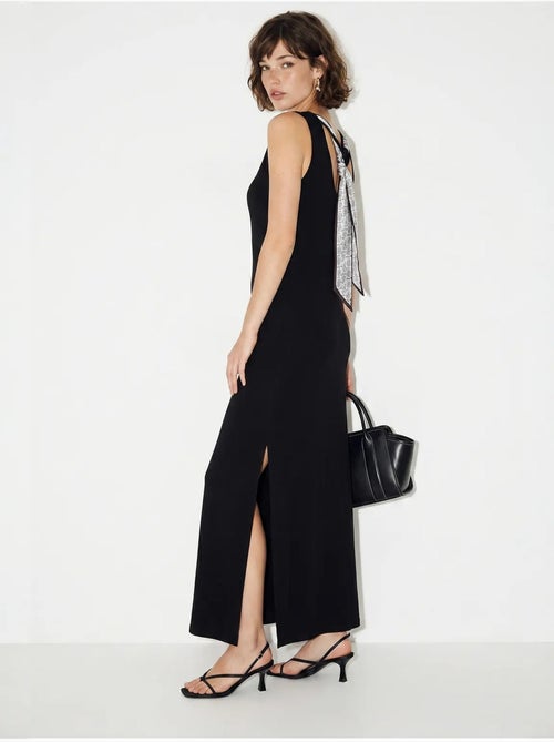 Vestido maxi recto sin mangas con abertura lucci - Kiabi