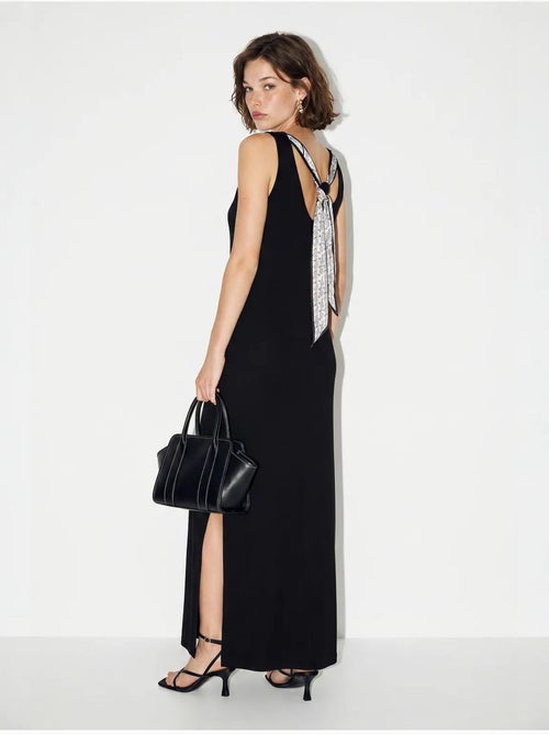 Vestido maxi recto sin mangas con abertura lucci - Kiabi