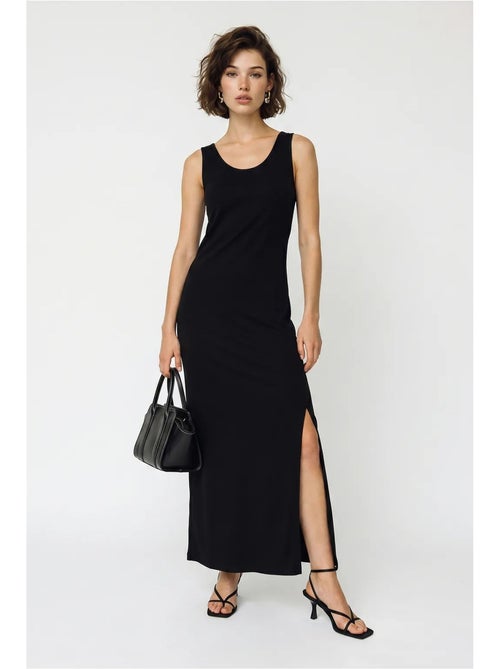 Vestido maxi recto sin mangas con abertura lucci - Kiabi