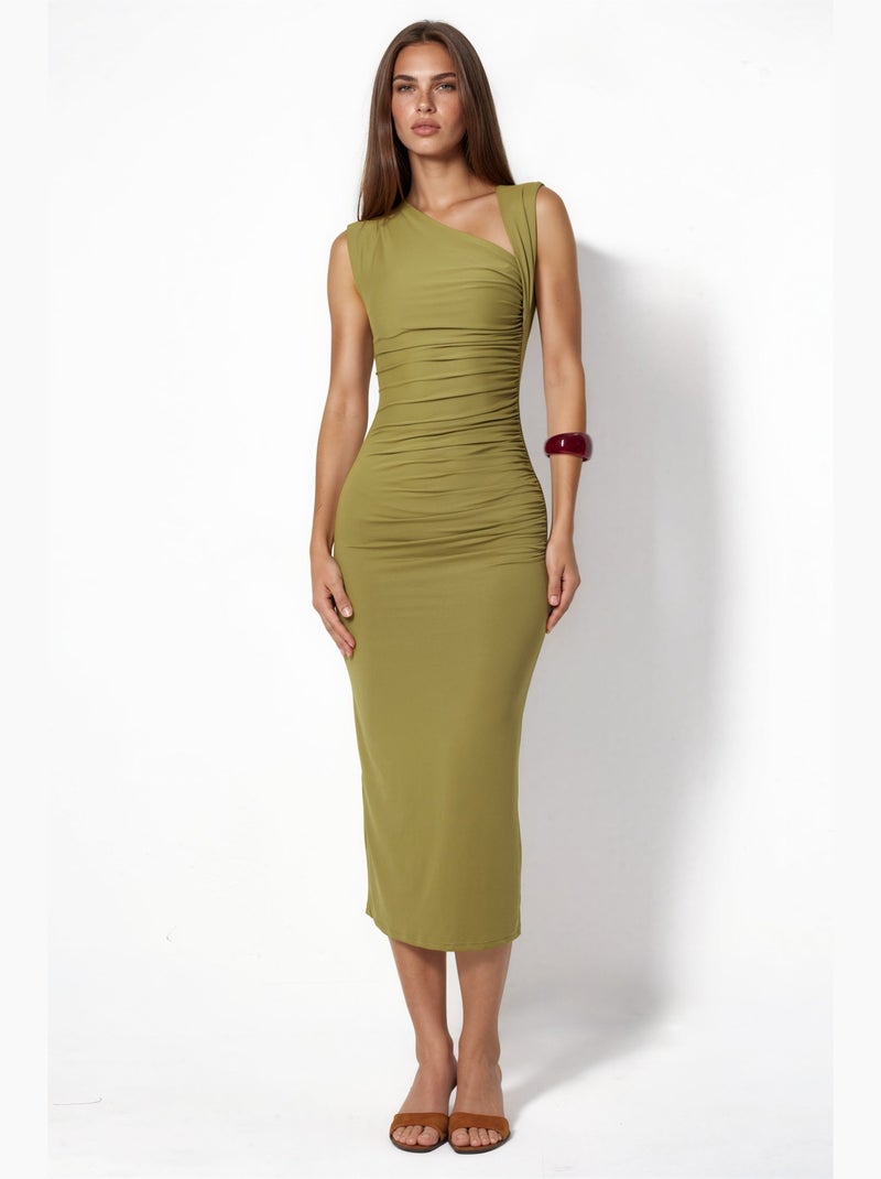 Vestido maxi sin mangas busem Verde caqui - Kiabi