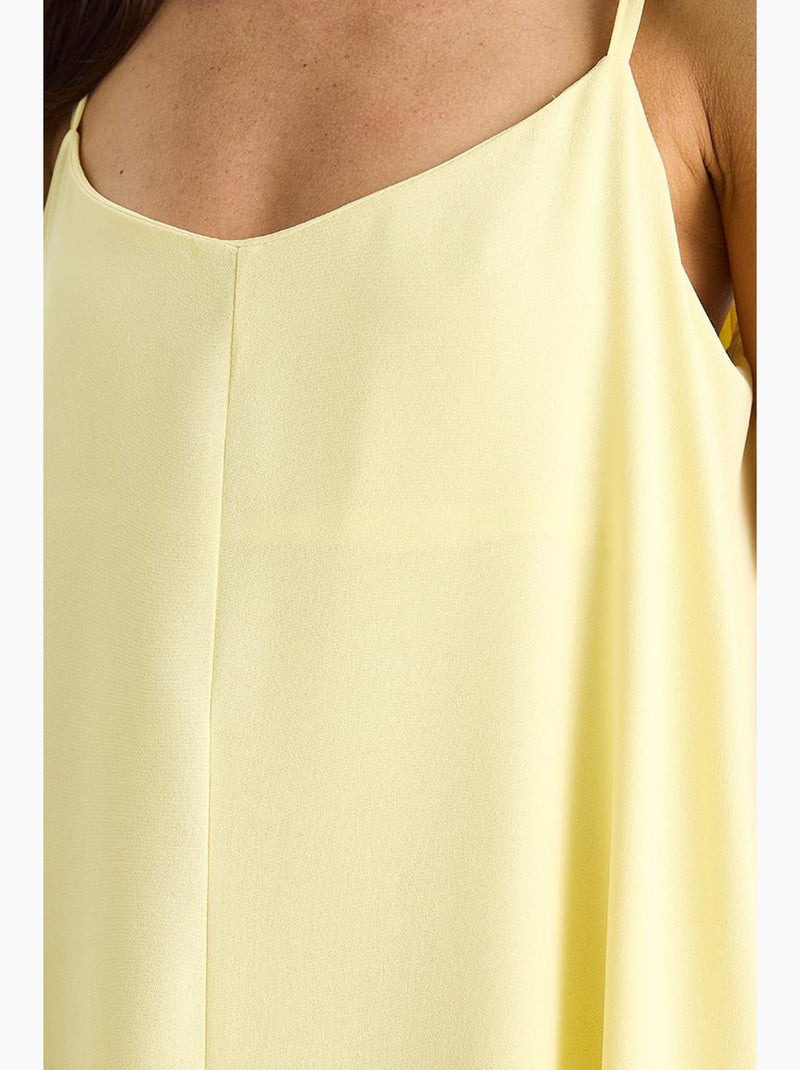 Vestido maxi sin mangas con escote en v lucci Amarillo limón - Kiabi