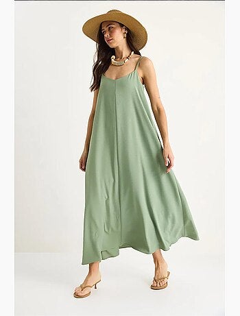 Vestido maxi sin mangas con escote en v lucci