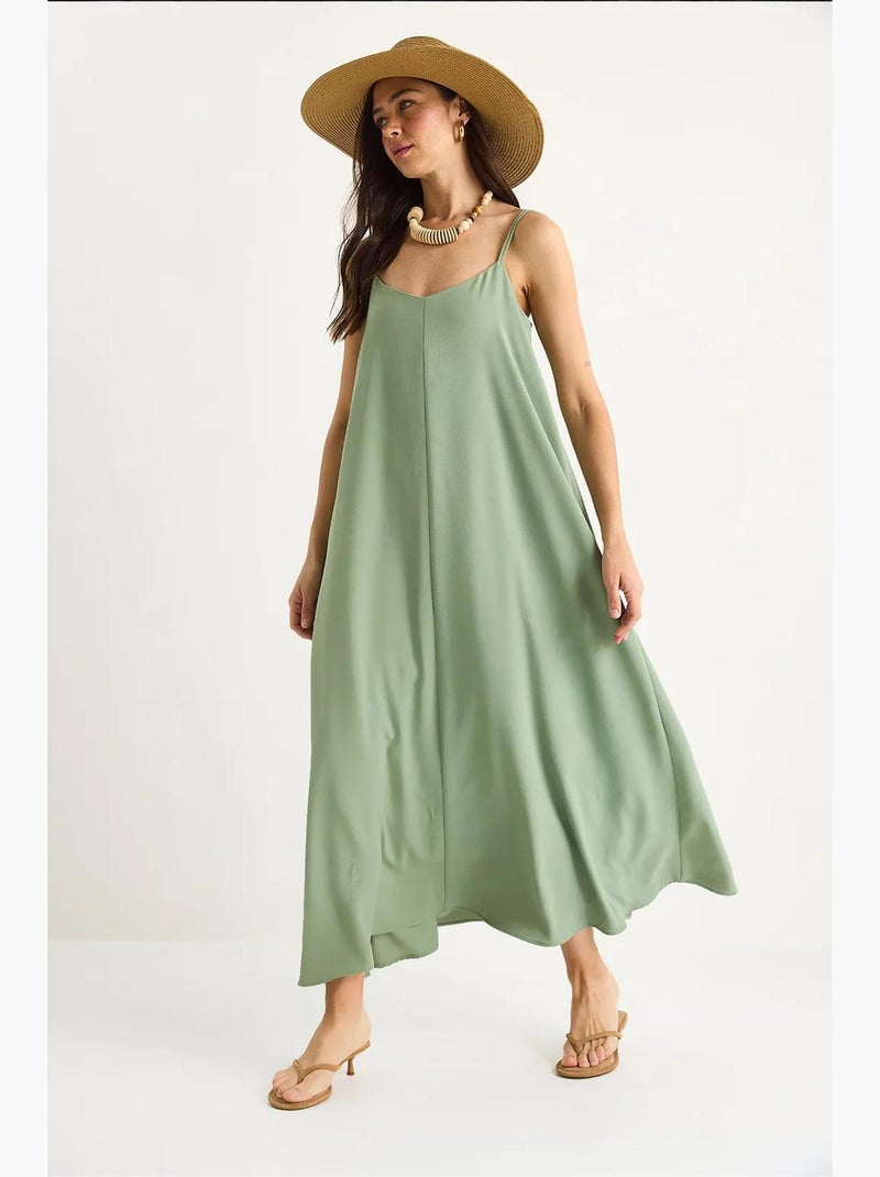 Vestido maxi sin mangas con escote en v lucci Verde pastel - Kiabi