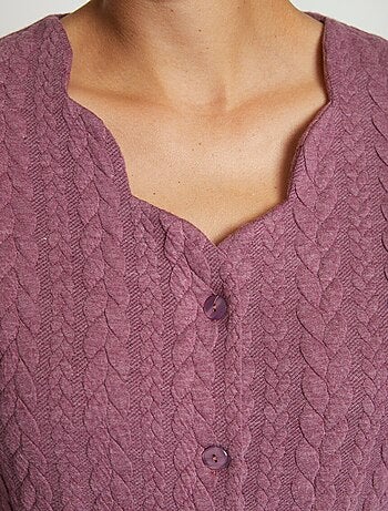 Vestido midi abotonado de punto grabado - Afibel