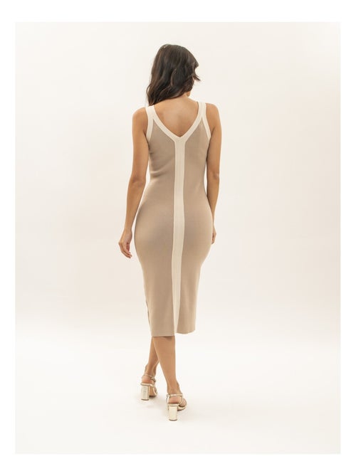 Vestido midi ajustado bicolor IKARA - Kiabi Vestido midi ajustado bicolor IKARA - Kiabi