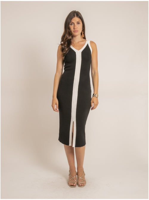 Vestido midi ajustado bicolor IKARA - Kiabi Vestido midi ajustado bicolor IKARA - Kiabi