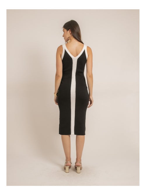 Vestido midi ajustado bicolor IKARA - Kiabi Vestido midi ajustado bicolor IKARA - Kiabi