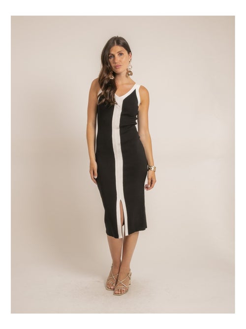 Vestido midi ajustado bicolor IKARA - Kiabi Vestido midi ajustado bicolor IKARA - Kiabi