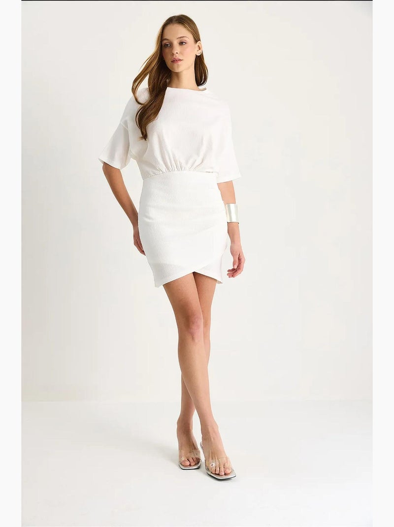 Vestido midi ajustado con cierre de cremallera lucci Blanco - Kiabi