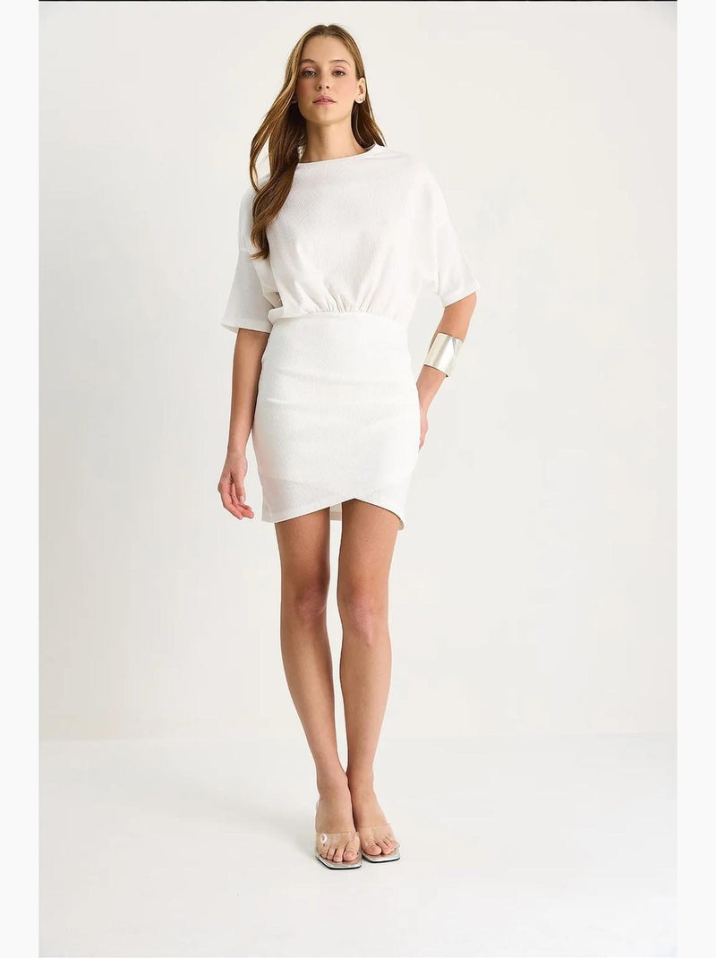 Vestido midi ajustado con cierre de cremallera lucci Blanco - Kiabi