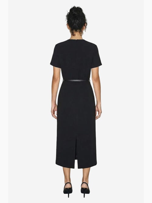 Vestido midi ajustado con cinturón y cuello redondo de lucci - Kiabi