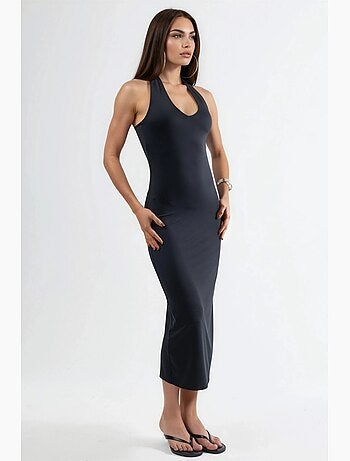 Vestido midi ajustado con cuello halter hiccup