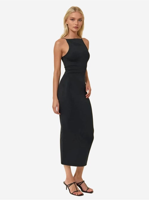 Vestido midi ajustado con cuello halter - Kiabi Vestido midi ajustado con cuello halter - Kiabi