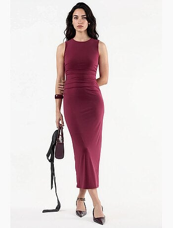Vestido midi ajustado con cuello redondo hiccup