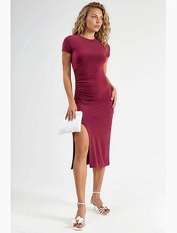 Vestido midi ajustado con cuello redondo hiccup
