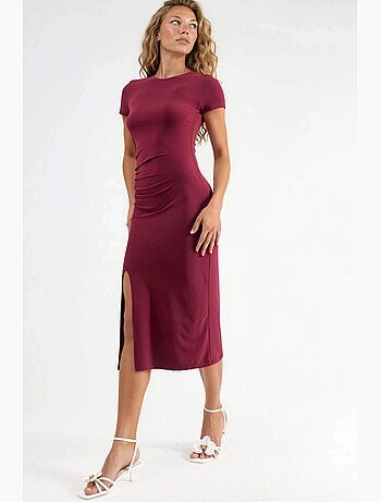 Vestido midi ajustado con cuello redondo hiccup