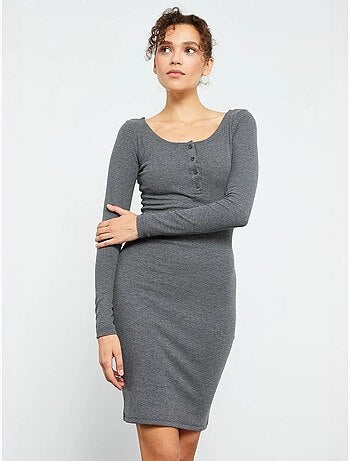Vestido midi ajustado con cuello redondo tommy