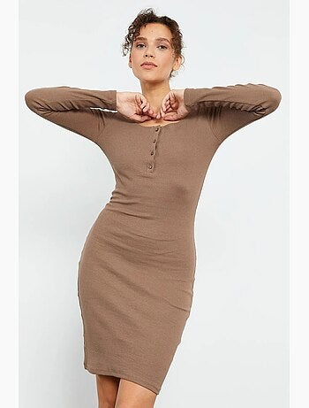Vestido midi ajustado con cuello redondo tommy