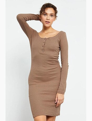 Vestido midi ajustado con cuello redondo tommy